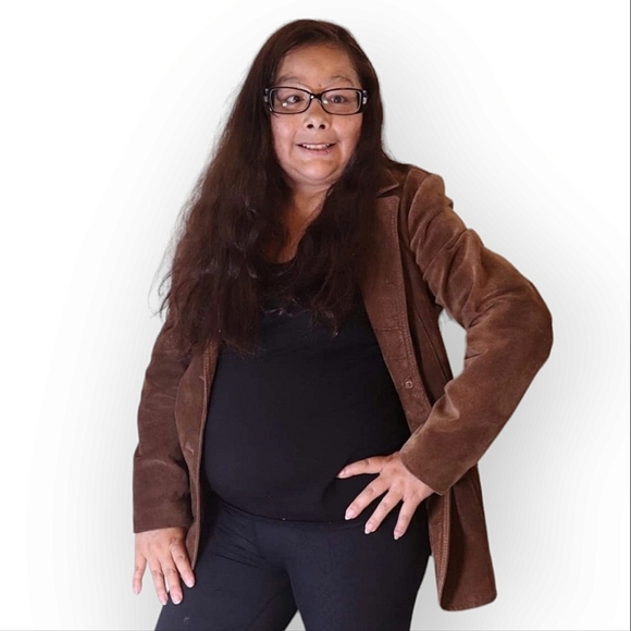 BROWN SUEDE FAUX SUEDE JACKET WOMENS SIZE SMALL - Picture 1 of 16